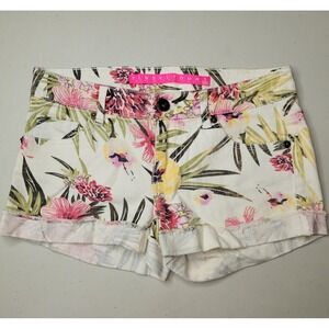 Tinseltown Denim Couture ~ Floral Tropical‎ Denim Shorts